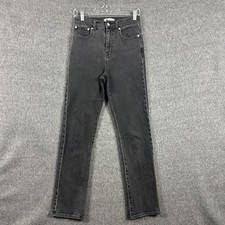 Madewell Jeans Womens 26 Black Charcoal '90s Straight High Rise Stretch Denim