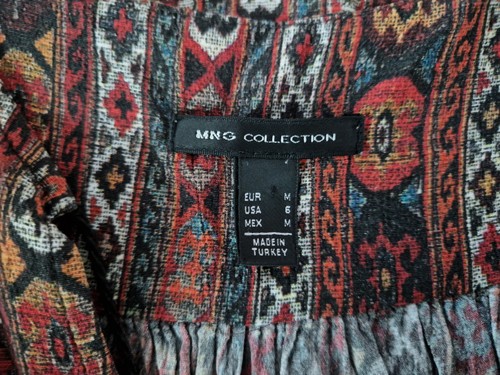 Tribal Pattern Sleeveless Shift Mini Dress By MNG Mango. Size M - Picture 8 of 10