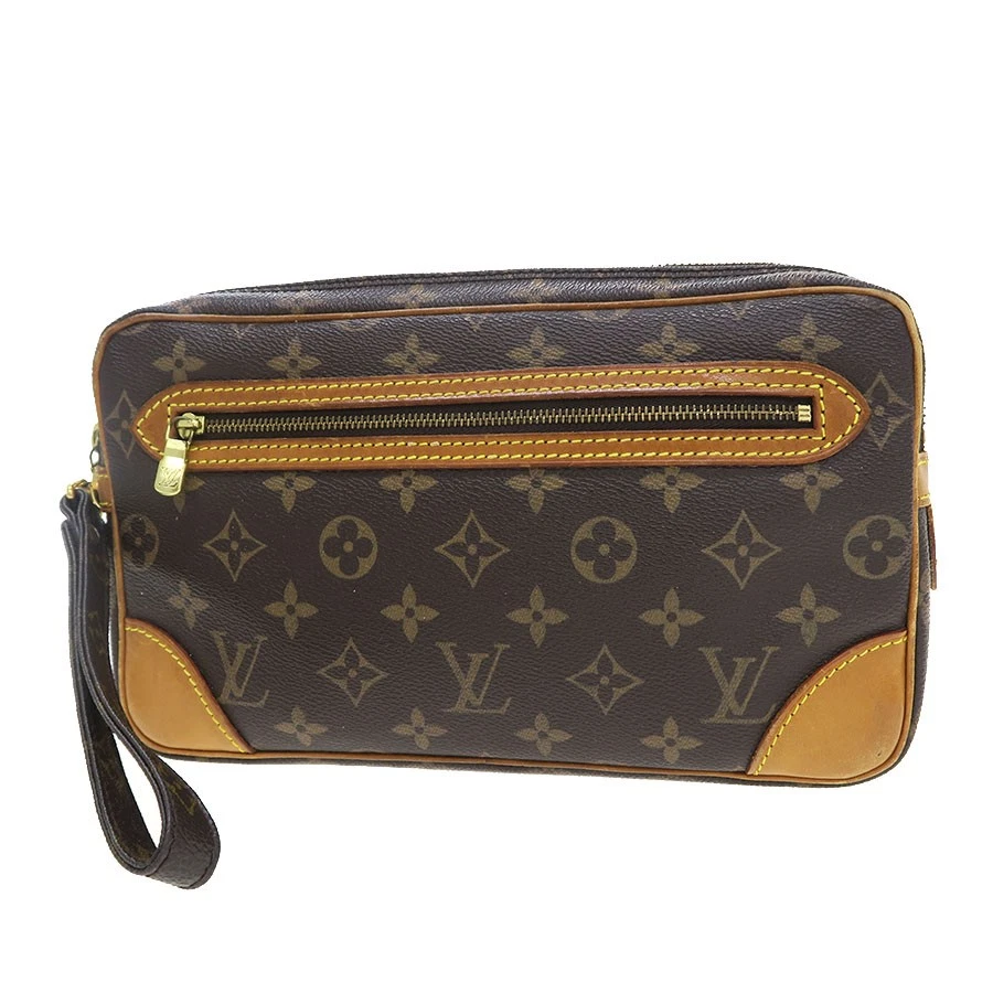 Vuitton — Louis Vuitton GM M51825 Canvas Brown Clutch Bag #SAB16370