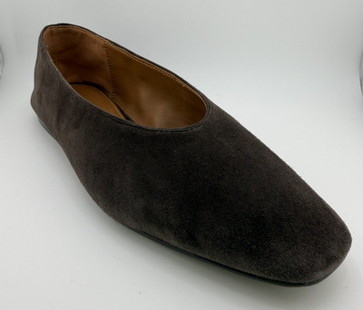 MADEWELL The Mylie Ballet Flat Dark Carob Brown Suede Leather Size 10