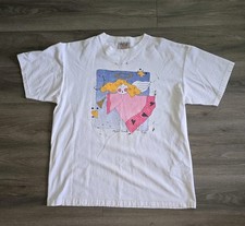 Vtg 90s Graphic Art Oneita T Shirt Made In USA Single Stitch Angel Heart SZ XL