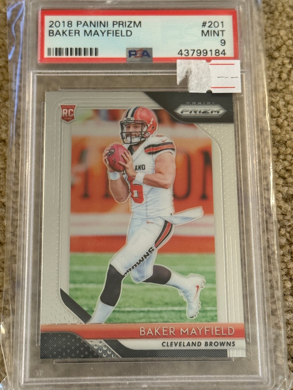🔥2018 Panini PRIZM Baker Mayfield ROOKIE #201 PSA 9 MT Buccaneers Browns 🔥9184