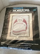 Vintage 1984 Monarch Horizons CR64 Candlewicking Kit, Pinky Bear, NEW