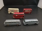 MATCHBOX LESNEY LOT OF THREE BUSES AND TWO ROYAL TIGER COACHES --Y551