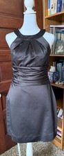 David's Bridal Black Satin Sleeveless Bridesmaid Dress Size 4 Polyester F13277