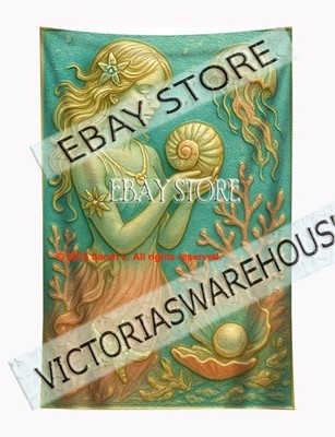 Coastal tapestry sea life wall art rustic home decor 59X82 in