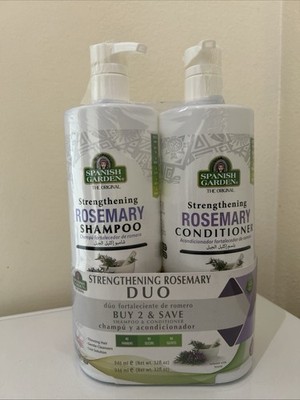 (2-Pk) SPANISH GARDEN Organic Oil Strengthening ROSEMARY SHAMPOO + CONDITIONER