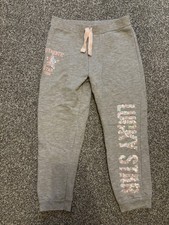 Grey With Pink Sequin Effect Joggers ( 6-7 Years)