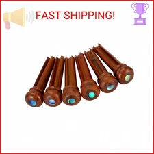 Blisstime 6pcs Rosewood Guitar Bridge Pins Inlaid Abalone Dot Acoustic Guitar Re