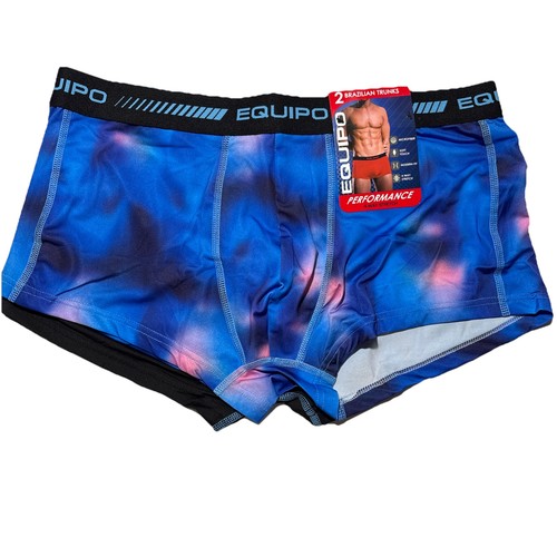 2 Pack Equipo Brazilian TRUNK Brief Underwear Microfiber Stretch Men’s Blue M
