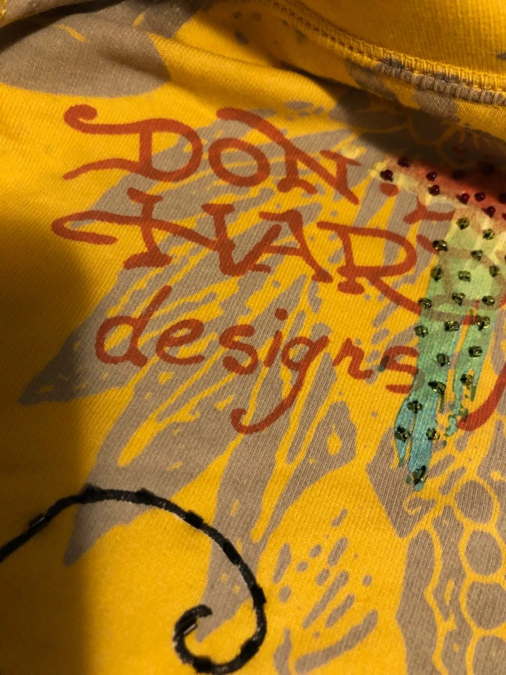 * CHAQUETA LENTEJUELAS CUENTAS VINTAGE ED HARDY X AUDIGIER DRAGON MUJER CREMALLERA L Foto 3 de 4