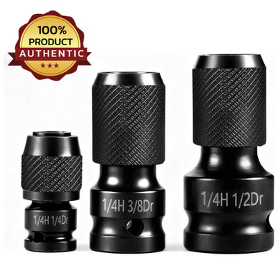 3PCS Impact Socket Adapter Set 1/2  3/8  1/4  Drive to 1/4  Hex Quick Release
