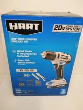 NEW - SEALED - HART 20V 3/8” Cordless Drill Driver Project Kit  (HPPK03B)