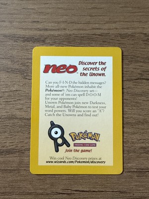 Vintage 2000 Pokemon Neo Discovery Wizards of the Coast