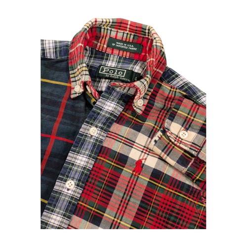 VTG Polo Ralph Lauren Tartan Plaid Fun Shirt Made In USA Button Up Boys 4