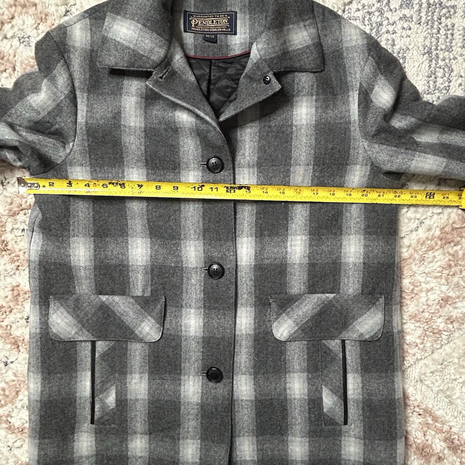 Pendleton Women's Gray Plaid Wool Button Coat Wit… - image 7