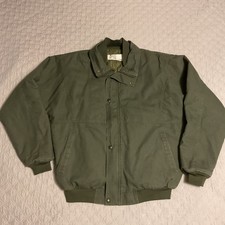 Vintage Kent Seed Canvas Chore Coat Bomber Jacket Green Made In USA Large 90s