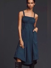 Daily Practice by Anthropologie Tiered High-Low Midi Dress Small Boho Flowy