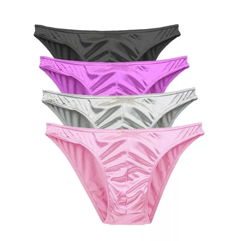 2023 Ropa Interior Multi Pack Para hombres Satén Bikini Calzoncillos Bragas Sedoso Sexy Para Hombre Nuevo Foto 4 de 4
