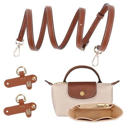 2Sets Mini Bag Strap Kit and Organizer Compatible with Longchamp, Folding Tot...