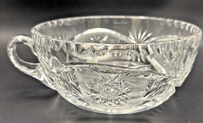 Candy Trinket Bowl Dish Hobstar American Brilliant ABP Handled Pinwheel Star VTG