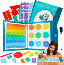 Magnetic Fraction Demonstration Book, 102 Pcs Magnetic Fraction Tiles  Circles