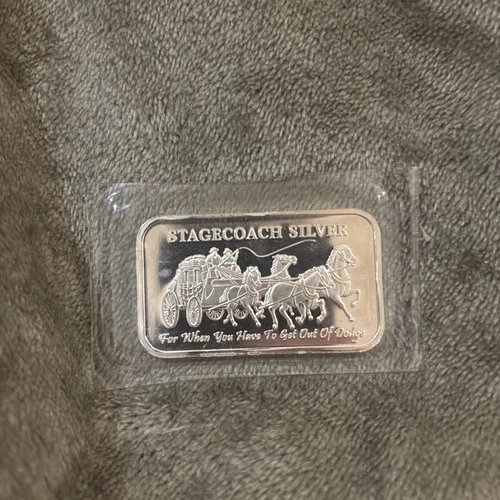 1oz 0.999 Stagecoach Silver Bullion Bar ~ Get One Today!