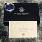 2022 American Liberty Silver Medal Empty Box & COA (22DB) / NO COIN- AUTO COA