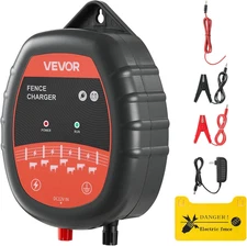 Electric Fence Charger, 10kV 1J, AC DC Electric Fence Energizer with LED Indicat