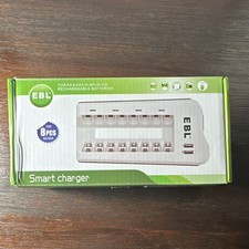   EBL Smart Charger AA AAA NiMH 8-Bay with Power Cord plus 3 batteries 