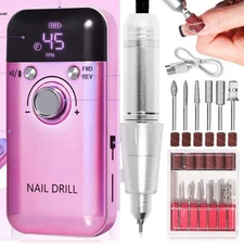 45000RPM Electric Nail Drill Machine Nail Drills Polish Rechargeable Portable