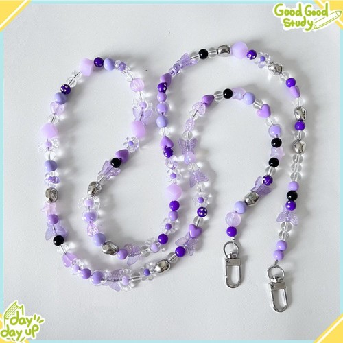 Stars/Flower/Bowknot Beaded Phone Lanyard Phone Anti Loss Lanyard Phone - Photo 5 sur 8