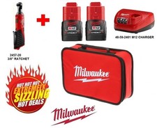 New Milwaukee 2457-22 M12 38 Ratchet Cordless 2 Battery Kit New Milwaukee 2457-22 M12 38 Ratchet Cordless 2 Battery Kit