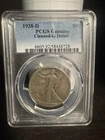 1938-D Walking Liberty Half Dollar 50c Key Date PCGS Cleaned Good Details