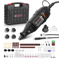 Rotary Tool Kit with MultiPro Keyless Chuck and Flex Shaft -140pcs Black