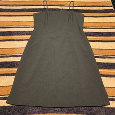 Vintage Y2K Dress Sz 7/8 Spaghetti Strap Sleek Classic Grey Mini Short Basic
