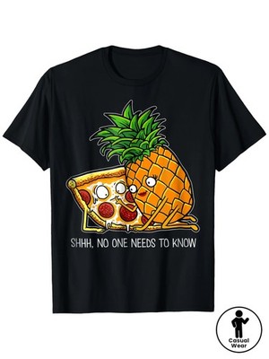 Pineapple Pizza Funny Pepperoni Pizzas T-Shirt  Unisex, Trendy Streetwear, Top