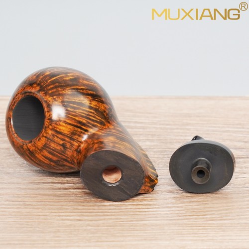MUXIANG Bruyère Holz Apfelpfeife Kleine Tasche Tabakpfeife Burl Cumberland Stiel - Picture 5 of 17