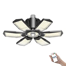 Motion Sensor Garage Light 200W 20000LM, Deformable LED Ceiling Light with Re...