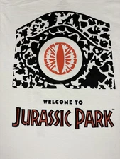 NWOT JURASSIC PARK LONG SLEEVE T SHIRT MENS L WHITE UNIVERSAL STUDIOS MOVIE NEW