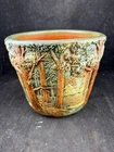 Weller Flemish 1920s Vintage Art Pottery Forest Trees Woodland Jardiniere 6 3/4"