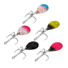 10pcs High Carbon Steel Treble Fishing Hook & Colorful Blade Spinner Lure Tackle