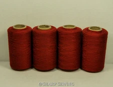 DARK RED #692 SPUN POLYESTER SERGER & QUILTING THREAD 4 TUBES 1000 YDS. EACH
