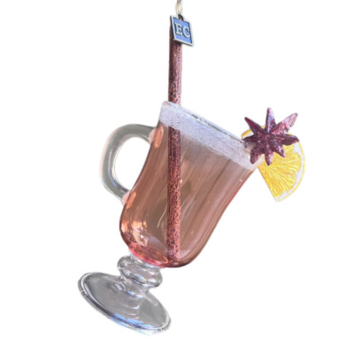 Raz Imports Eric Cortina Hot Toddy  Glass Ornament Resin 5 Inch Holiday Drink