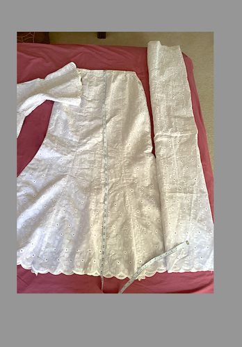 Nigerian Three-piece "Up and Down" White cotton-blend lace dress, Size 10 - Picture 13 of 18