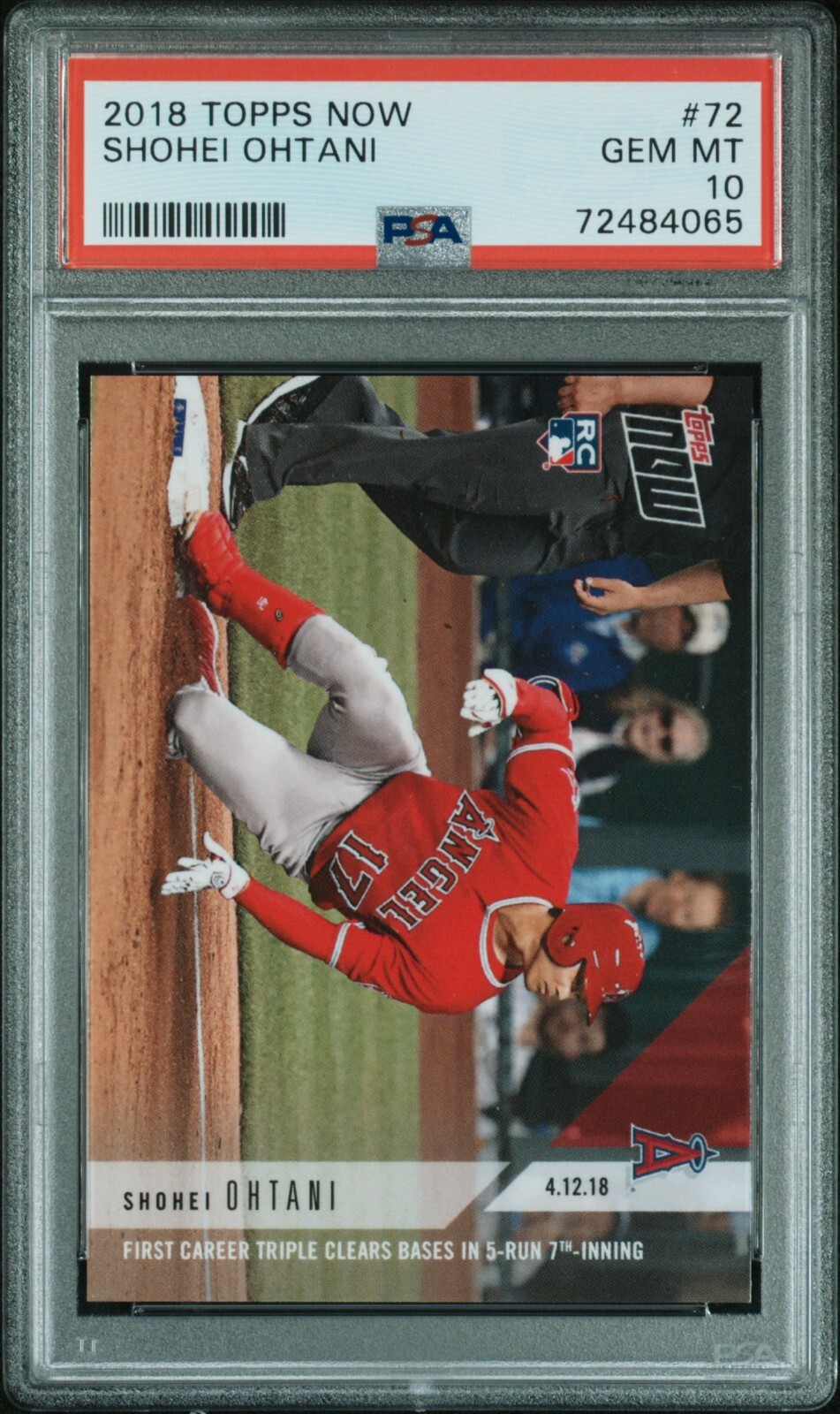 2018 Topps Now SHOHEI OHTANI 72 RC Rookie 1st Career Triple PSA 10 GEM MINT
