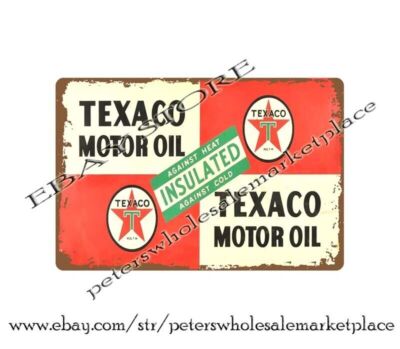 Texaco Motor Oil Insulated GAS metal tin sign interior design websites