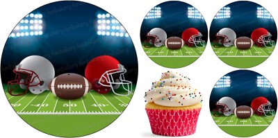 24pcs Football Soccer Cake Cupcake Toppers Wrappers Kids Boys Happy Birthday Par