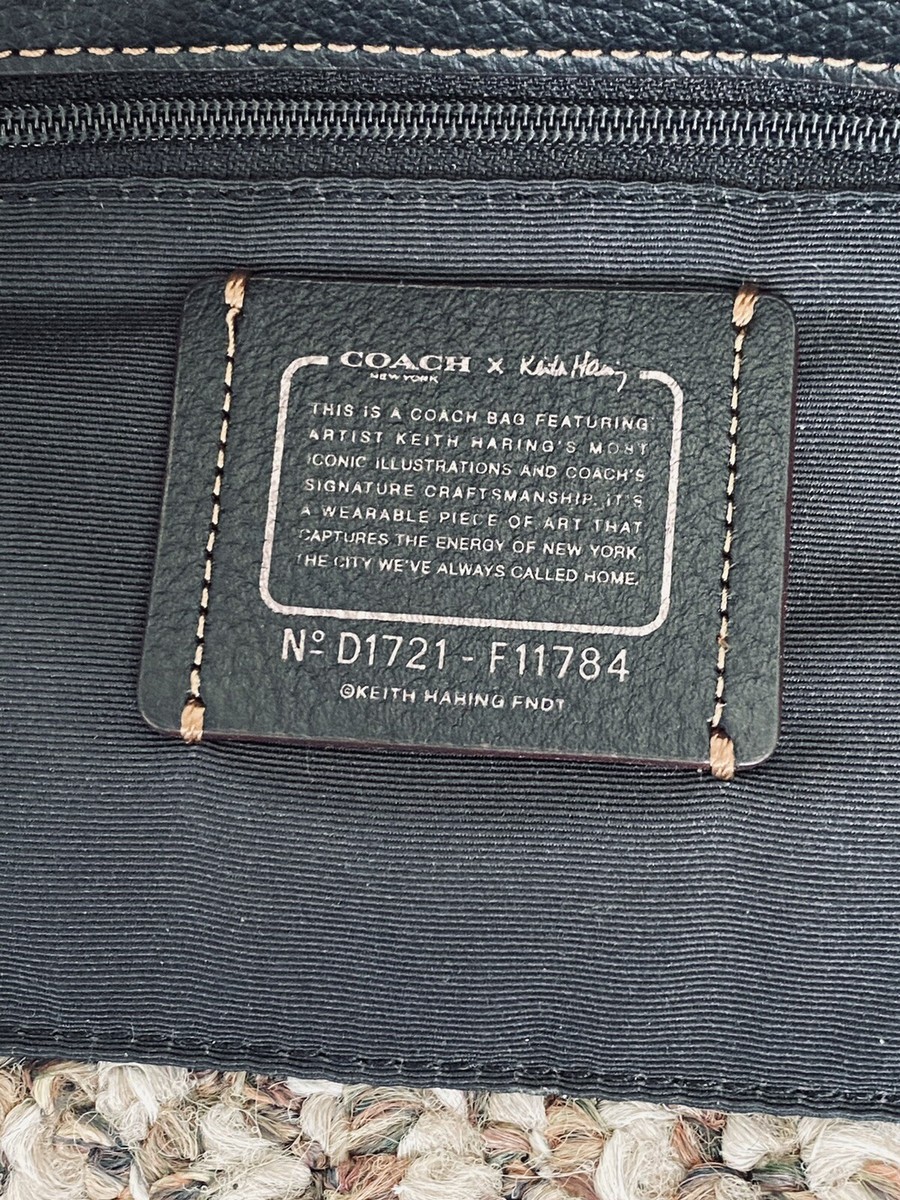 COACH X KEITH HARING HUDSON BLACK PEBBLE LEATHER COACH X KEITH HARING HUDSON BLACK PEBBLE LEATHER