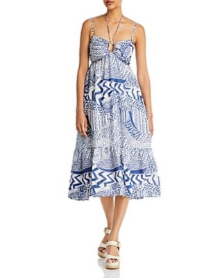halter neck dress styling Indigo shades of blue rose halter neck dress M main image 1